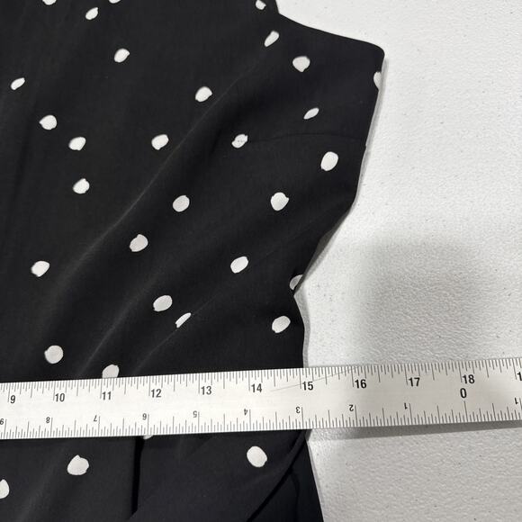 Women's Warehouse Sleeveless Belted Wide Leg Jumpsuit US 8 UK 12 Black Polka Dot - Picture 10 of 15